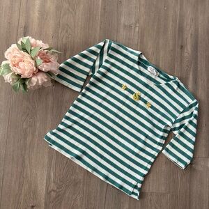 Vintage Milano Design Group Nautical Coastal Green Stripe Anchor‎ Top